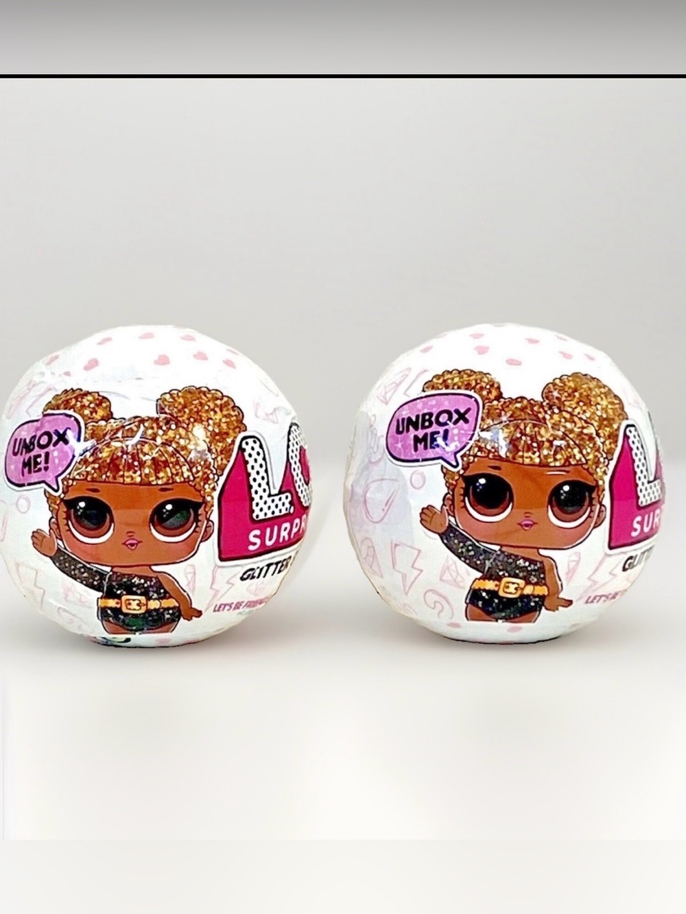 Set of 2 Glitter Series LOL Doll Balls 2017 Series 1, NEW Sealed